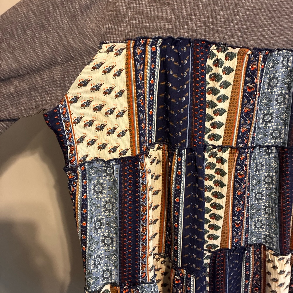 L Love Multicolor Patchwork 3/4 Button Up Tunic - image 6